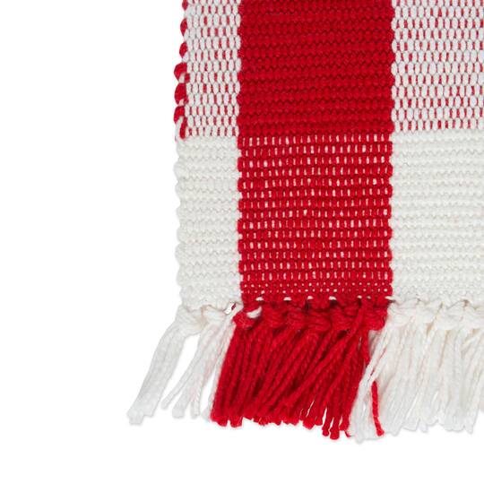 DII® Red Tinsel Plaid Fringed Placemats, 6ct.